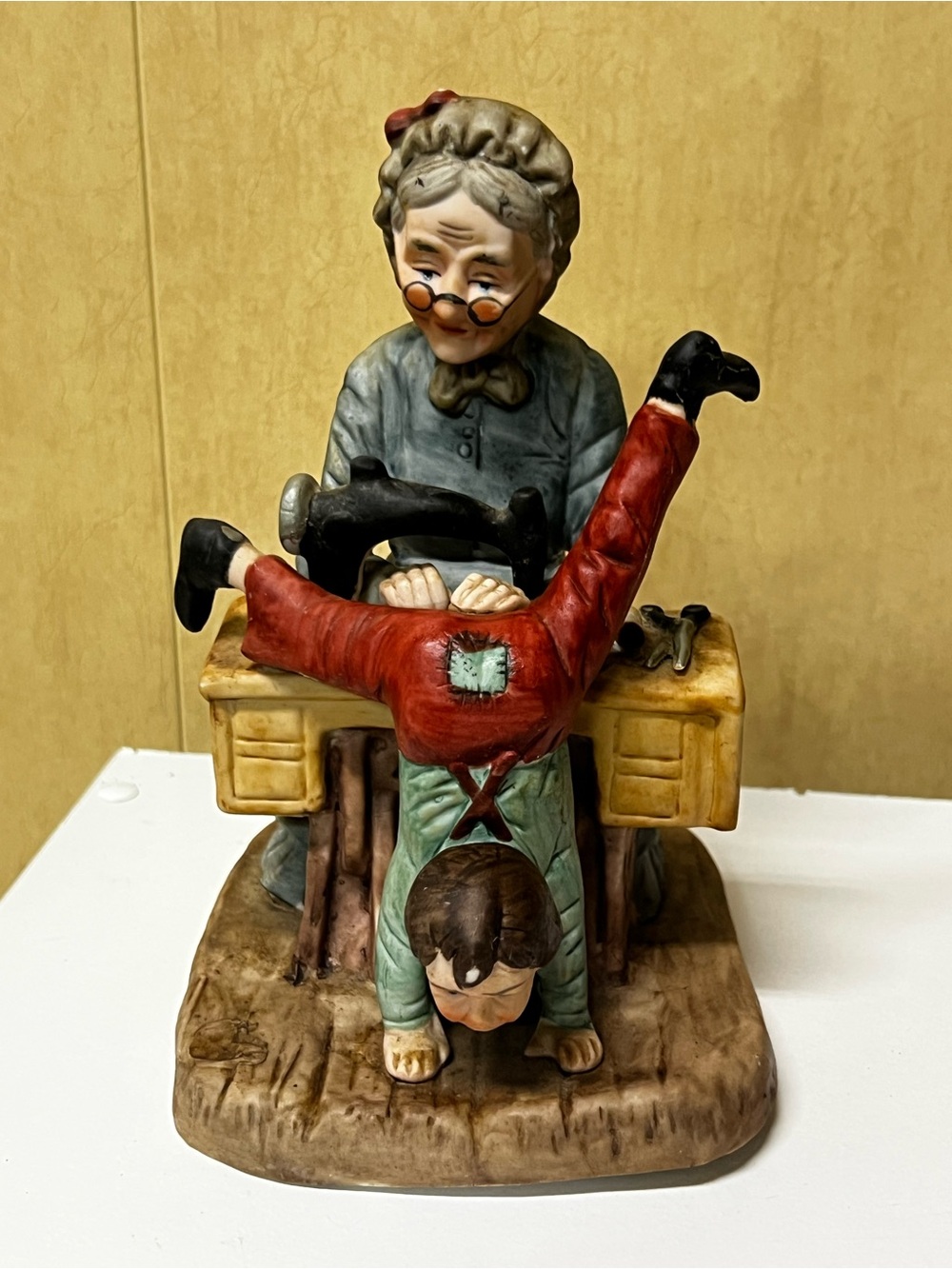 Vintage Capodimonte Figurine – Grandmother Sewing Boy’s Pants